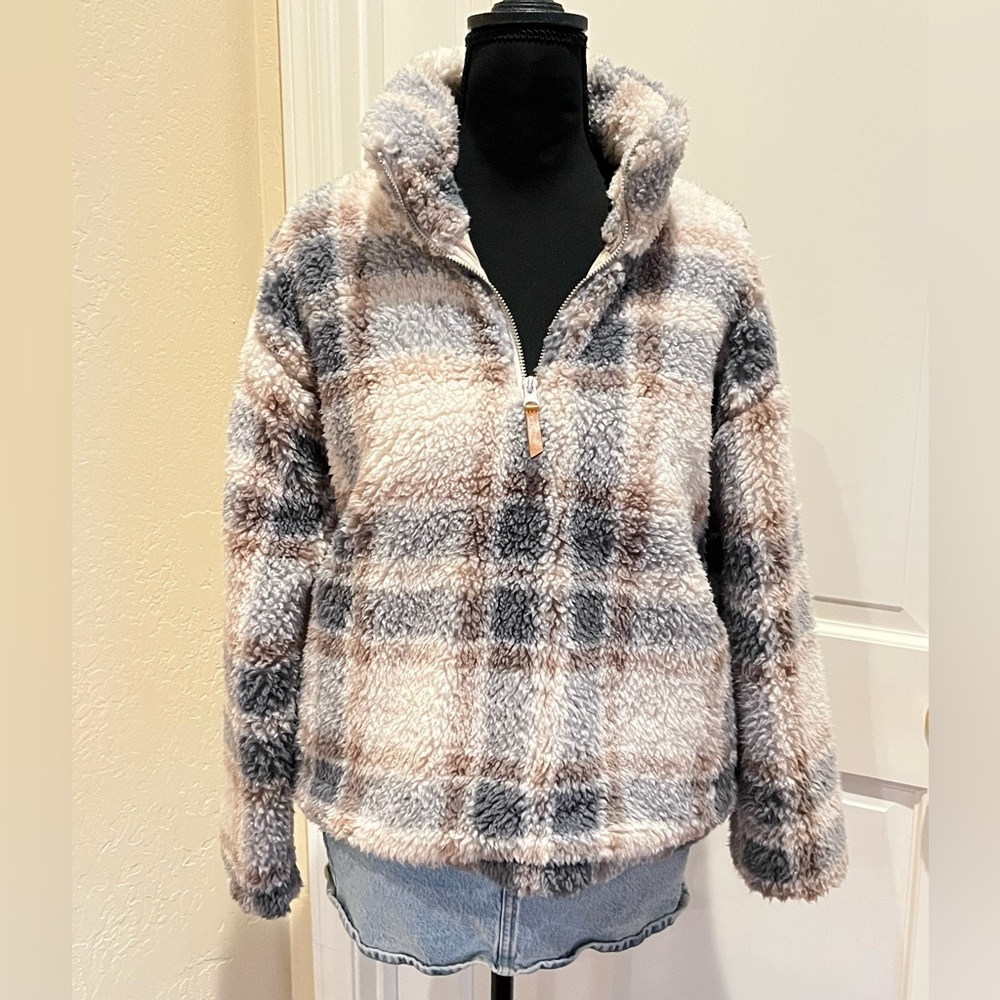 Thread & Supply Blue/Grey and Light Brown Teddy Jacket